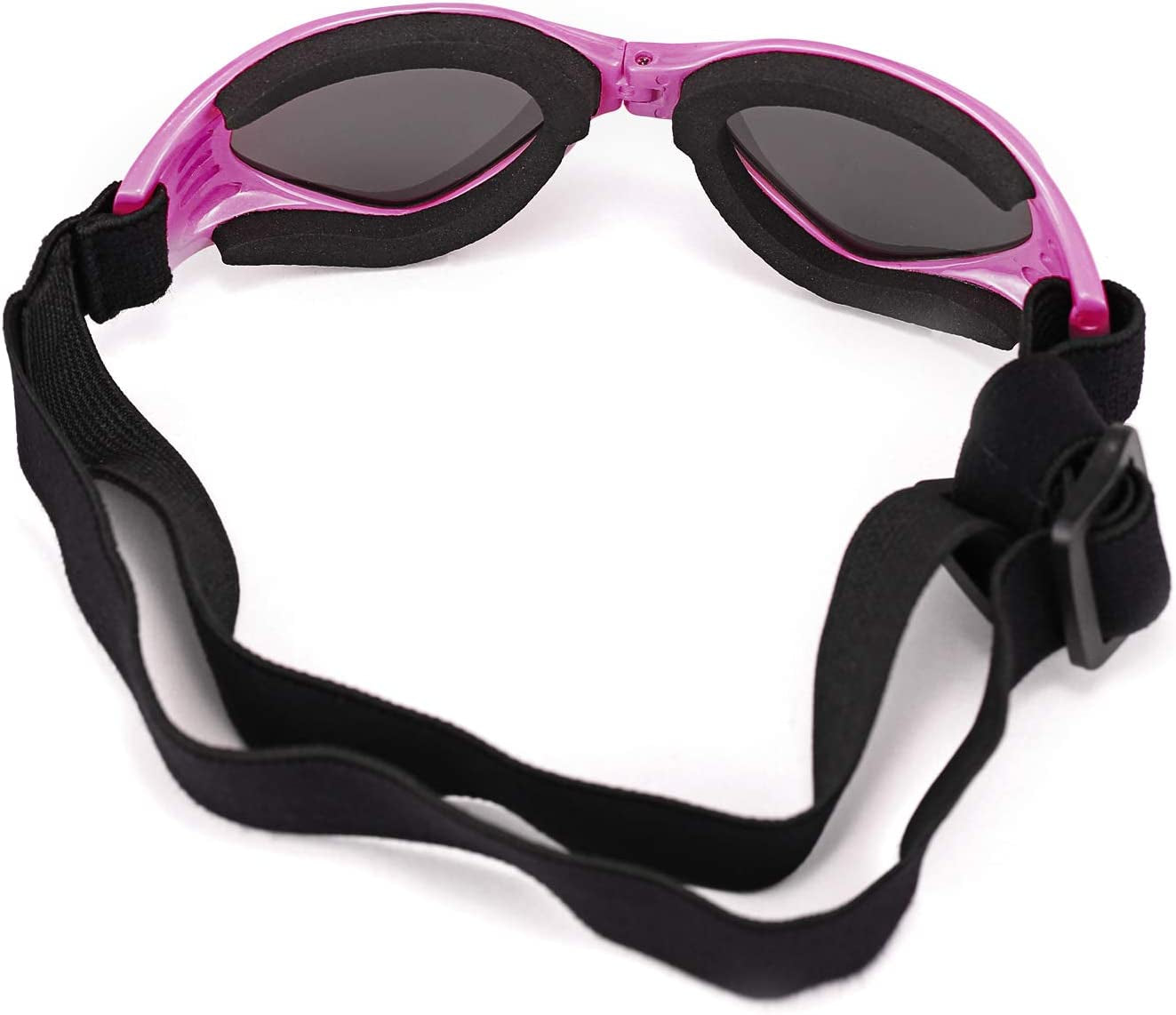 Vevins Dog Goggles Sunglasses for Middle & Large Dog, UV Protective Foldable Pet Sunglasses Adjustable Waterproof Eyewear(Pink) Animals & Pet Supplies > Pet Supplies > Dog Supplies > Dog Apparel Vevins   