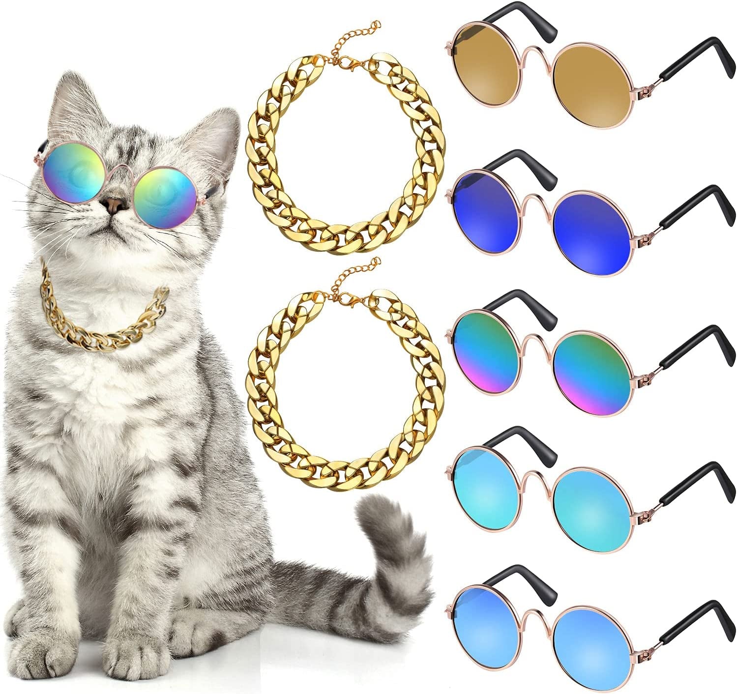 PSK PET MART Cat Glasses Goggles Sunglasses Pet Cat Glasses Classic Retro  Circular Stylish Goggles Sunglasses UV Protection for Cats Small Puppies  (Colour May Vary) Pack of 1 : Amazon.in: Pet Supplies