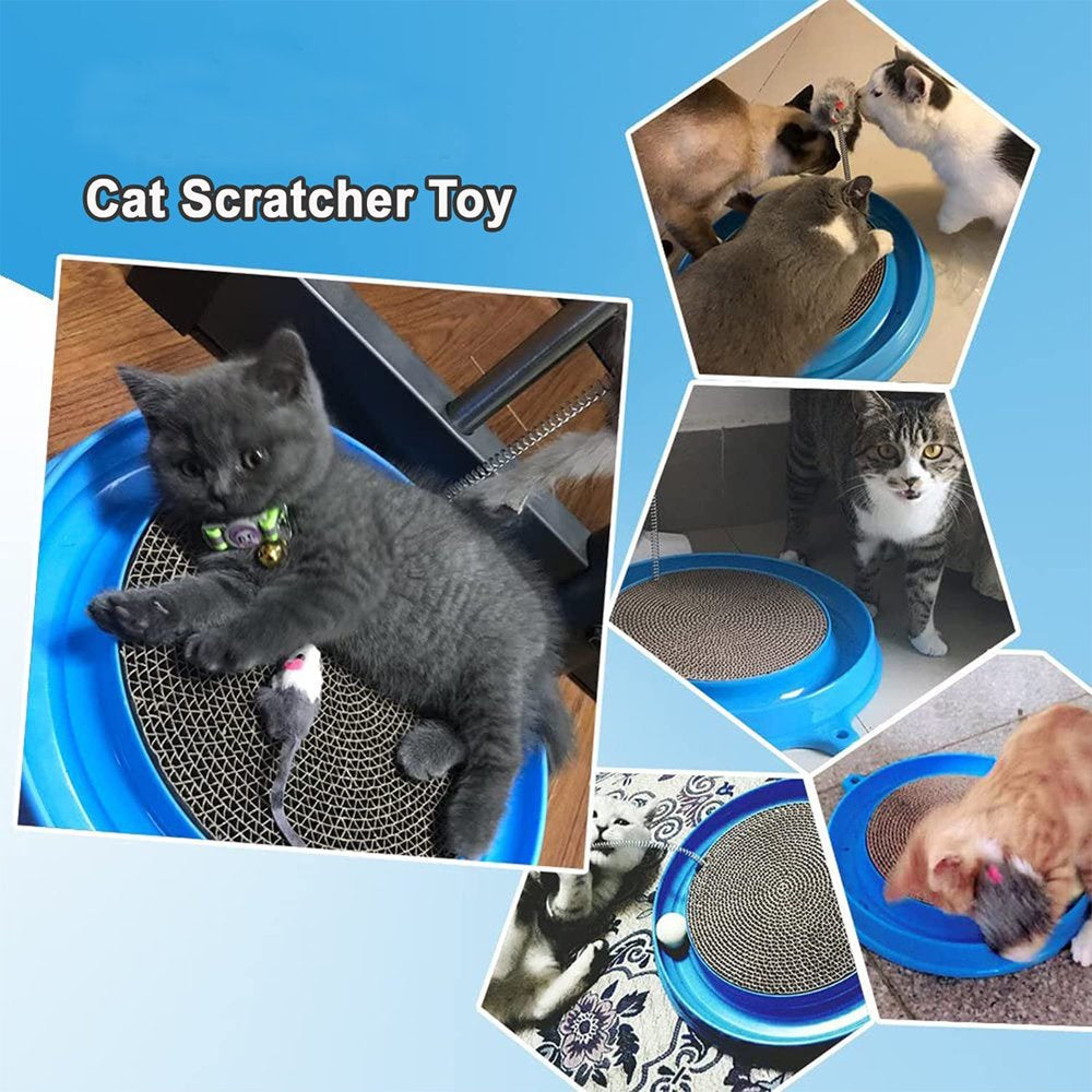 SEMFRI Cat Scratcher Toy Cat Toy Scratch Pad Scratching Toy Post Pad Interactive Training Exercise Mouse Play Toy with Ball Blue Animals & Pet Supplies > Pet Supplies > Cat Supplies > Cat Toys semfri   