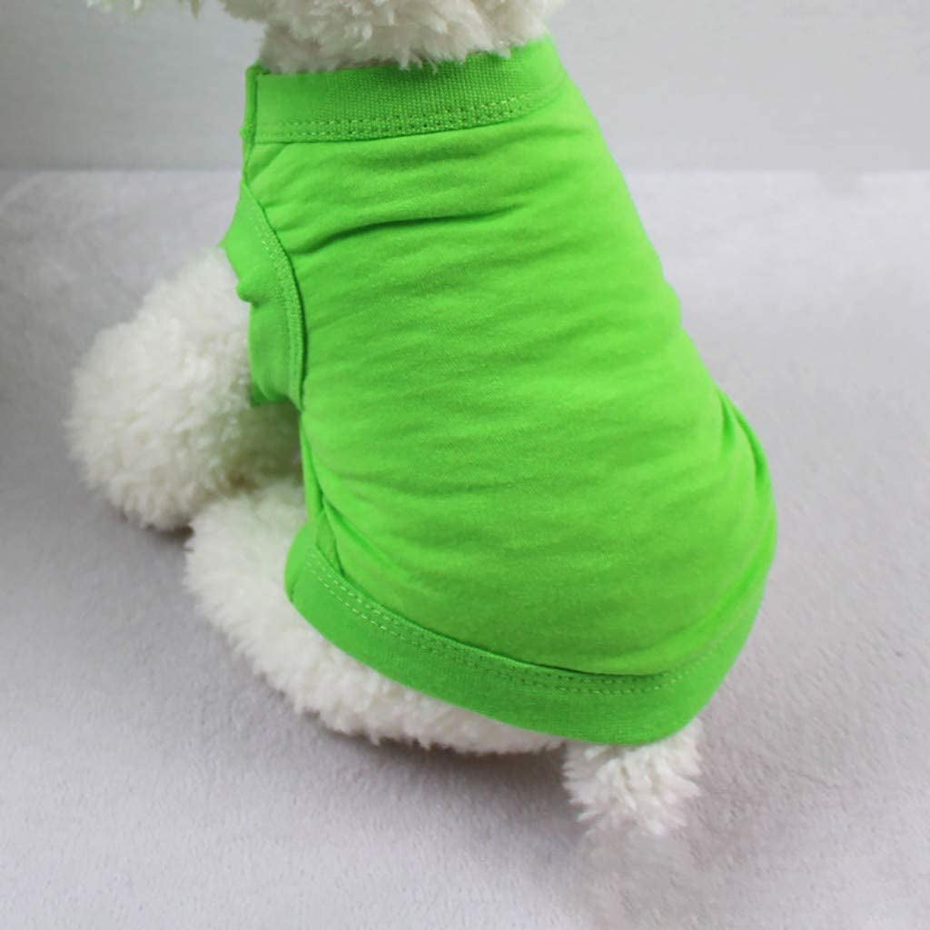 And Solid Vest Cat Dog Warm Pet Clothes Puppy Soft Pajamas Cat Apparel Stretchy Summer Shirts Doggy Tee Outfits Costume Vest Animal (X-Small, Green) Animals & Pet Supplies > Pet Supplies > Dog Supplies > Dog Apparel HonpraD Green X-Large 