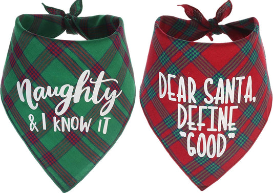 Dog Christmas Bandanas Plaid Reversible Triangle Bibs Scarf Accessories for Dogs Cats Animals & Pet Supplies > Pet Supplies > Dog Supplies > Dog Apparel JPB   