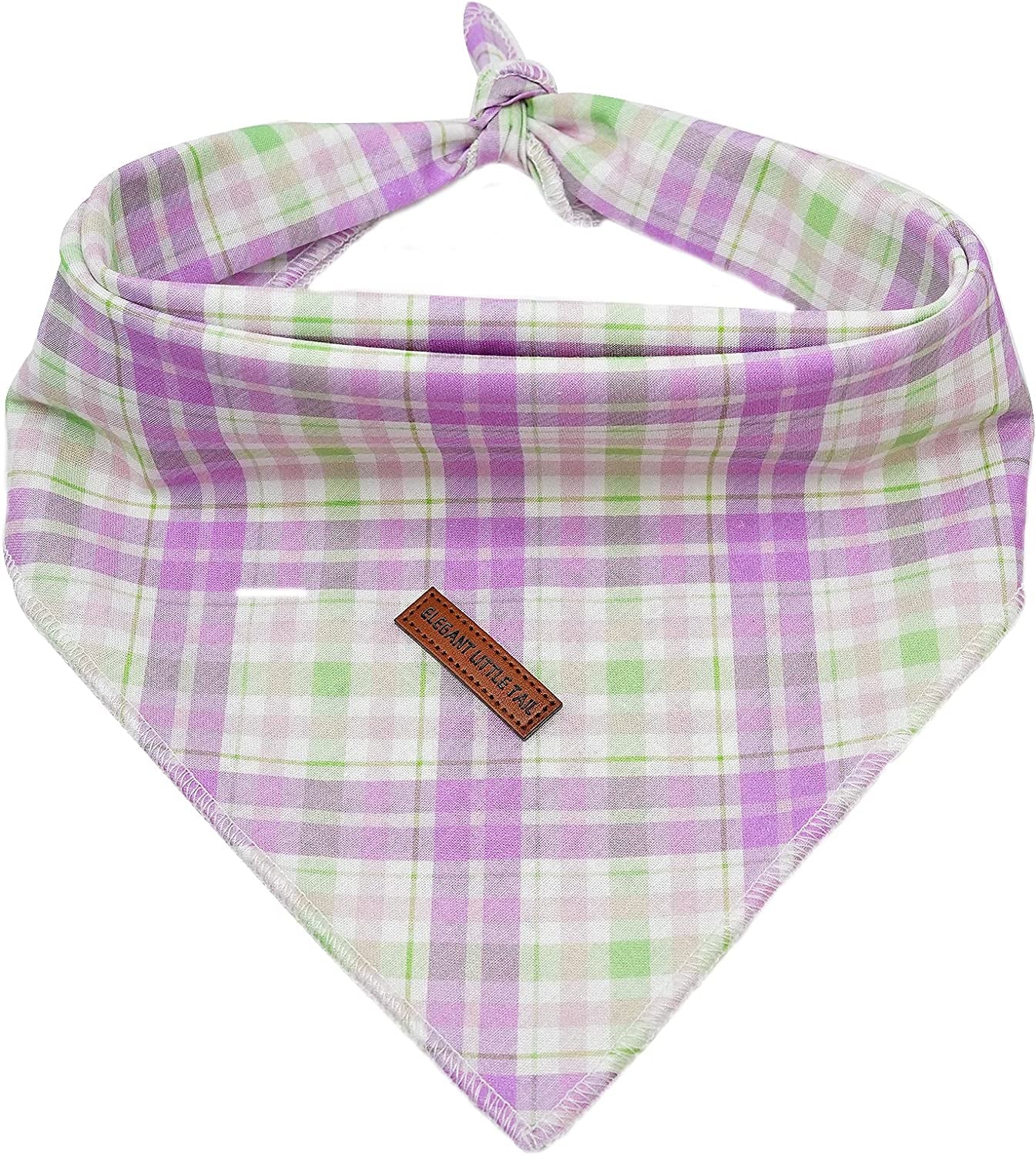 Elegant Little Tail Valentine Dog Bandana, Pet Dog Bibs Scarf, Soft Adjustable Square Dog Kerchief for Small Dogs Animals & Pet Supplies > Pet Supplies > Dog Supplies > Dog Apparel Elegant little tail Purple with Green Small (Pack of 1) 