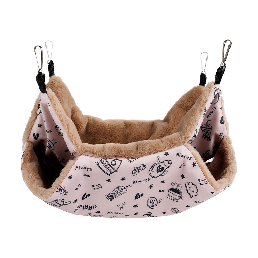 Visland Hamster Hammock, Durable Double-Layer Soft Plush Winter Warm Hammock Hanging Bed Cage Accessories Bedding Hide for Squirrel Hamster Rabbits Rats Small Animal