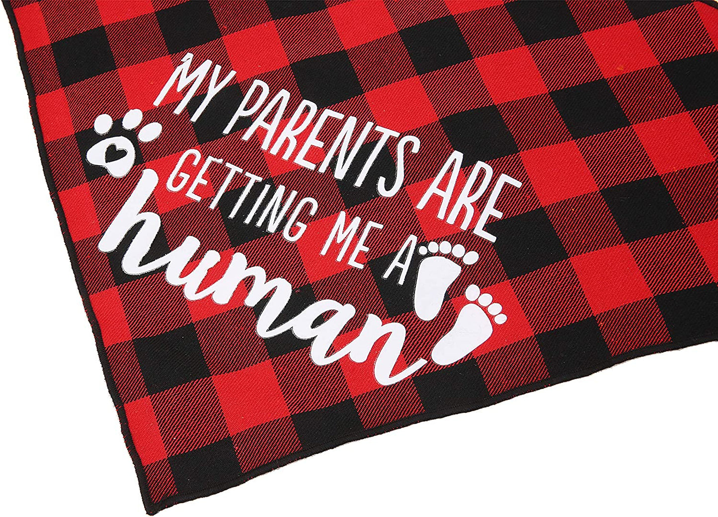 My Parents Are Getting Me a Human Dog Pregnancy Announcement Bandana,Buffalo Plaid Pet Gender Reveral Pet Scarf Animals & Pet Supplies > Pet Supplies > Dog Supplies > Dog Apparel JPB   