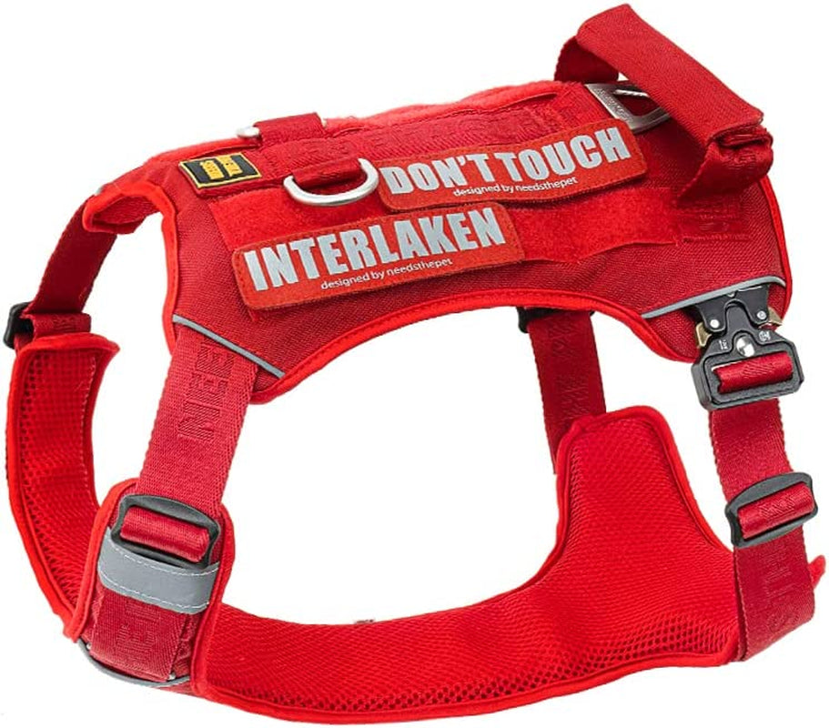 Dog Harness, No-Pull Pet Harness, Adjustable Eva Padded Dog Vest, Reflective No-Choke Pet Patch Vest with Easy Control Handle (M, Passion Red) Animals & Pet Supplies > Pet Supplies > Dog Supplies > Dog Apparel NEEDS THE PET Passion Red L 