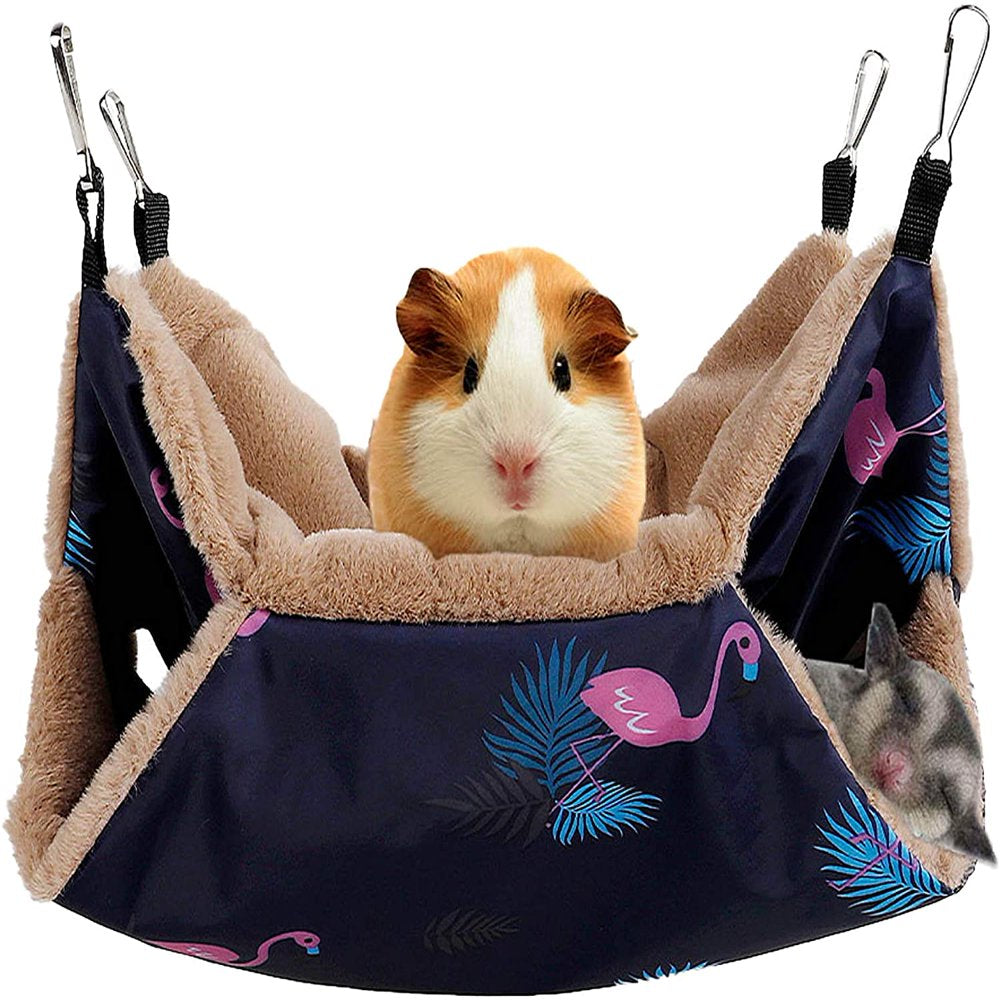 Barka Ave Small Pet Cage Hammock, Hanging Bed for Small Animals Pet Cage Hammock Accessories Bedding for Chinchilla Parrot Sugar Glider Ferrets Rat Hamster Rat Playing Sleeping Animals & Pet Supplies > Pet Supplies > Small Animal Supplies > Small Animal Bedding Barka Ave Flamingo  