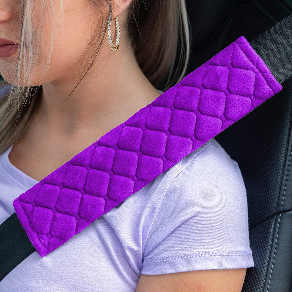 Casewin 2 Pcs Car Seat Belt Cover Pads, Shoulder Seatbelt Pads Cover, Safety Belt Strap Shoulder Pad for Adults and Children Animals & Pet Supplies > Pet Supplies > Dog Supplies > Dog Diaper Pads & Liners Casewin Purple  