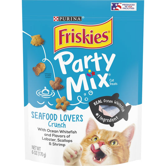 Friskies Cat Treats, Party Mix Seafood Lovers Crunch, 6 Oz. Pouch Animals & Pet Supplies > Pet Supplies > Cat Supplies > Cat Treats Nestlé Purina PetCare Company 6 oz. 1 