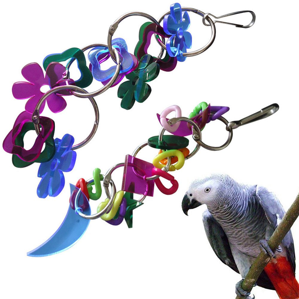 Meidiya Bird Chewing Toys,Hanging Colorful Acrylic Moon Parrot Chewing Toys Cage Accessories for Finch,Budgie,Parakeets,Cockatiels,Conures,Parrots Animals & Pet Supplies > Pet Supplies > Bird Supplies > Bird Cage Accessories Meidiya   