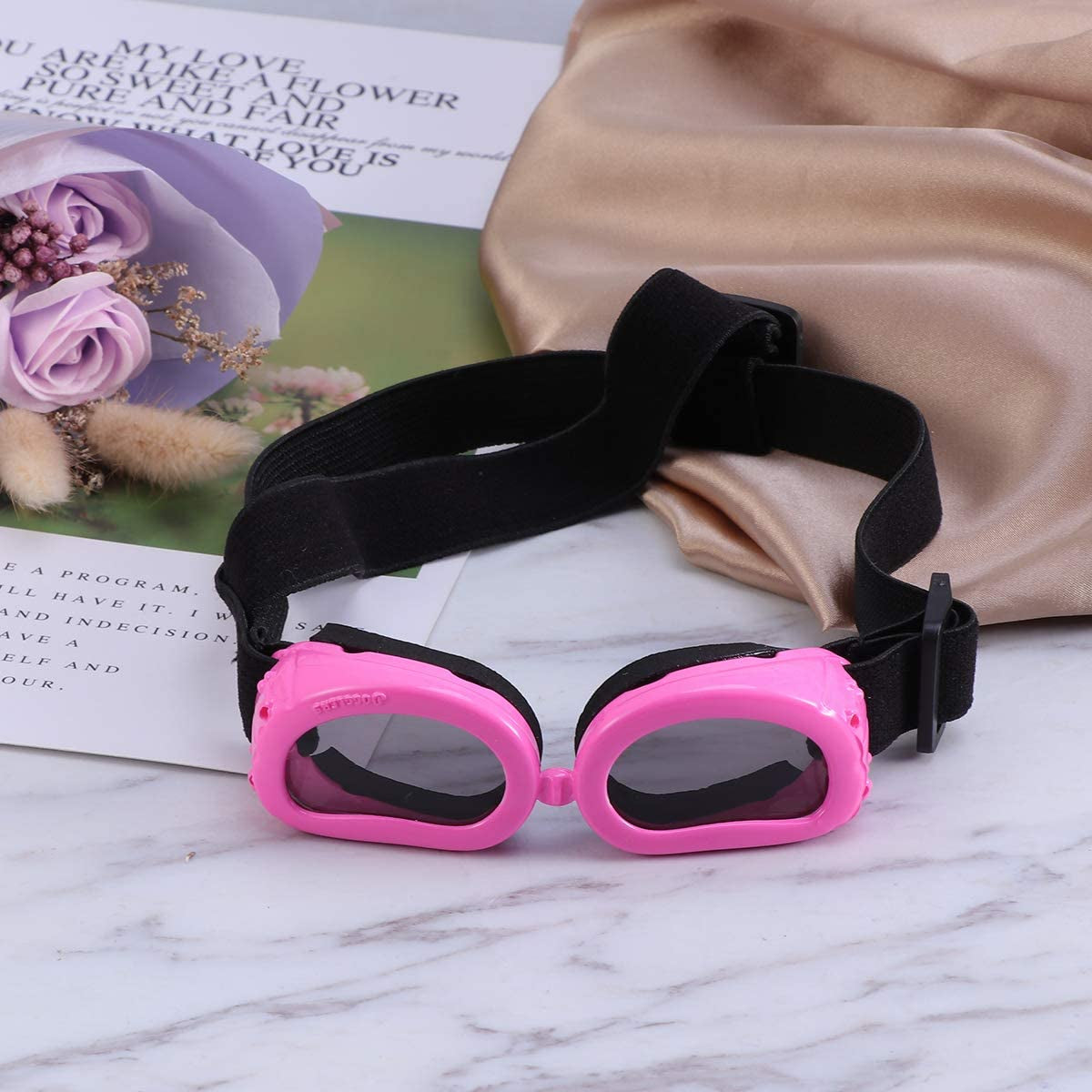 POPETPOP Stylish Pet Sunglasses, Cat Dog Goggles UV Protective Windproof Eyeglass, Pet Accessories Eyewear Protection with Strap (Pink) Animals & Pet Supplies > Pet Supplies > Dog Supplies > Dog Apparel POPETPOP   