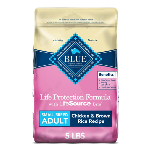 Blue Buffalo Life Protection Formula Small Breed Chicken and Brown Rice Dry Dog Food for Adult Dogs, Whole Grain, 5 Lb. Bag Animals & Pet Supplies > Pet Supplies > Small Animal Supplies > Small Animal Food Blue Buffalo 5 lbs  