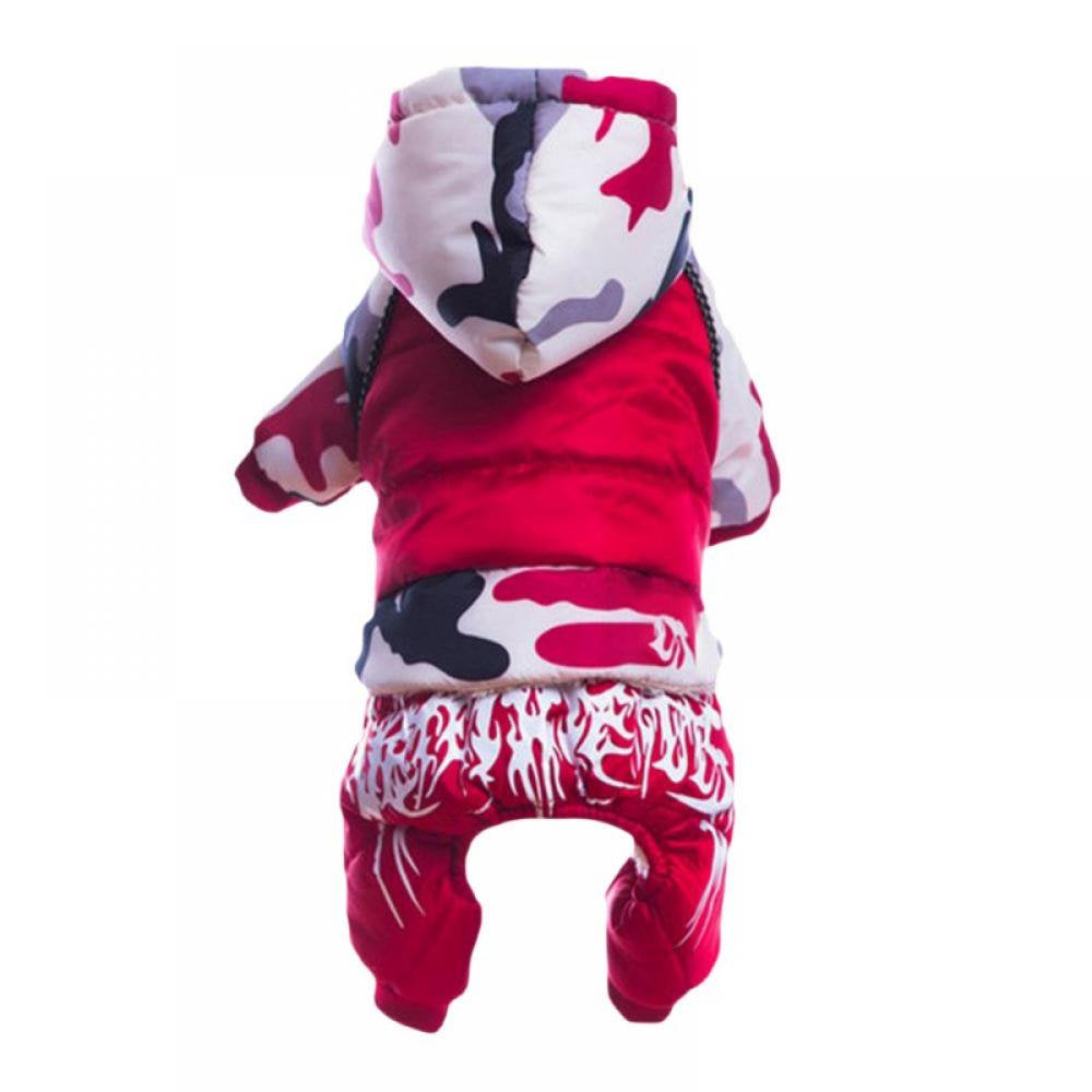 Topumt Warm Dog Jacket Windproof Camouflage Dog Vest Winter Coat Dog Apparel for Cold Weather Dog Jacket for Small Medium Large Dogs Animals & Pet Supplies > Pet Supplies > Dog Supplies > Dog Apparel Topumt S Red 