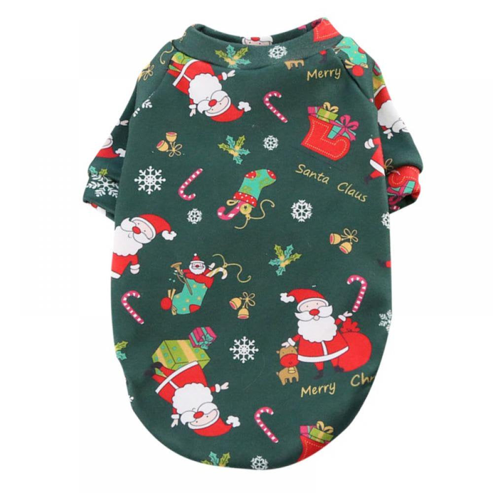Christmas Dog Pajamas Winter Pet Dog Clothes Dog Xmas Apparel Coat Costume for Small Medium Large Dogs Cats Chihuahua Animals & Pet Supplies > Pet Supplies > Cat Supplies > Cat Apparel Autmor XL Green 