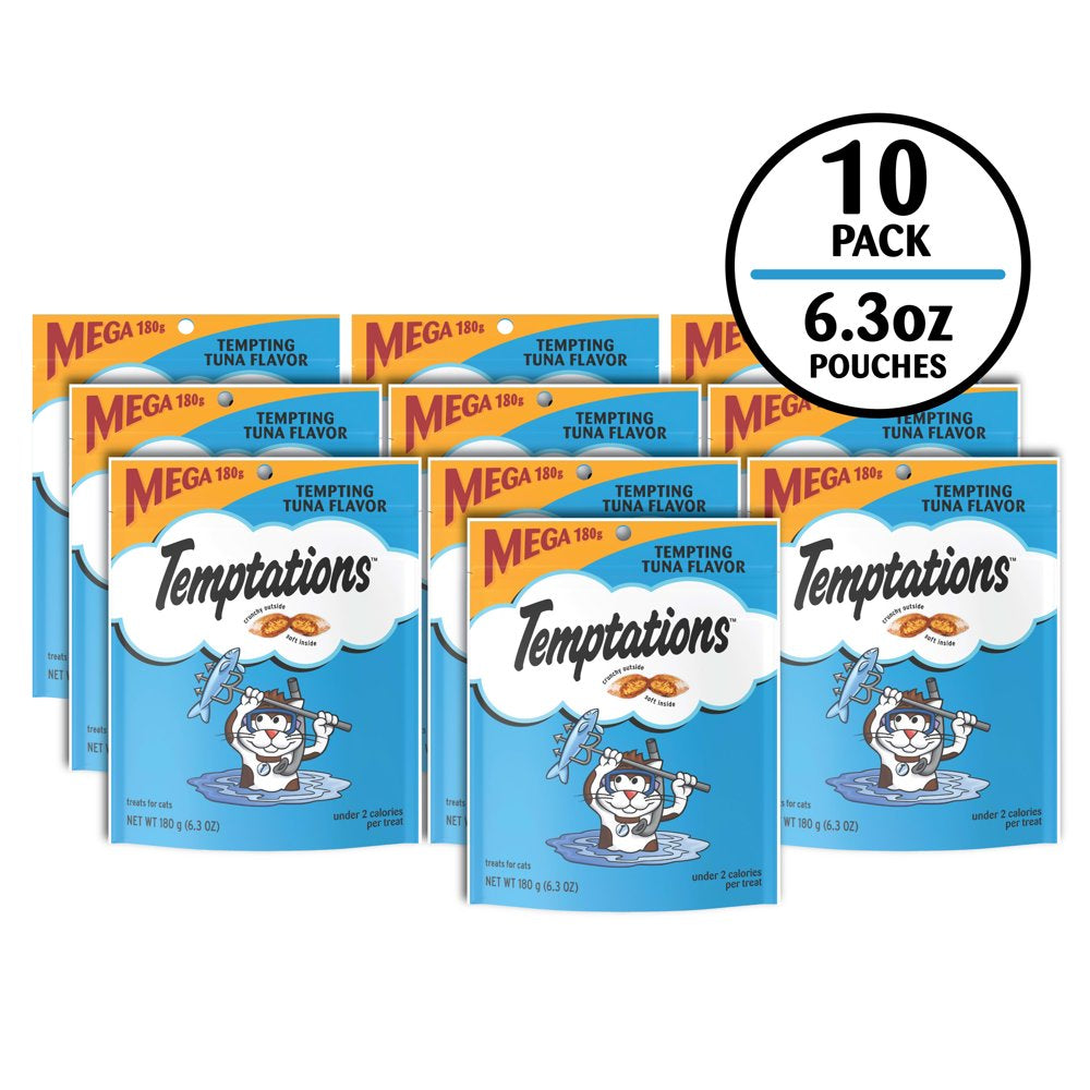 TEMPTATIONS Classic Crunchy and Soft Cat Treats Tempting Tuna Flavor, 6.3 Oz. Pouch Animals & Pet Supplies > Pet Supplies > Cat Supplies > Cat Treats Mars Petcare   