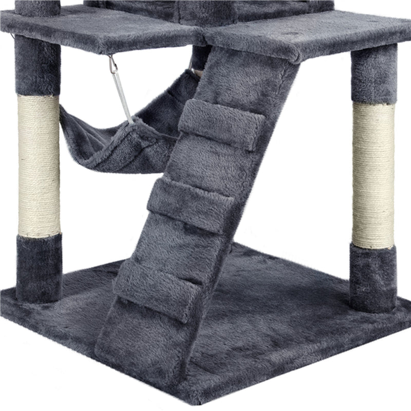 Smilemart 51" Cat Tree with Hammock and Scratching Post Tower, Dark Gray Animals & Pet Supplies > Pet Supplies > Cat Supplies > Cat Furniture SmileMart   