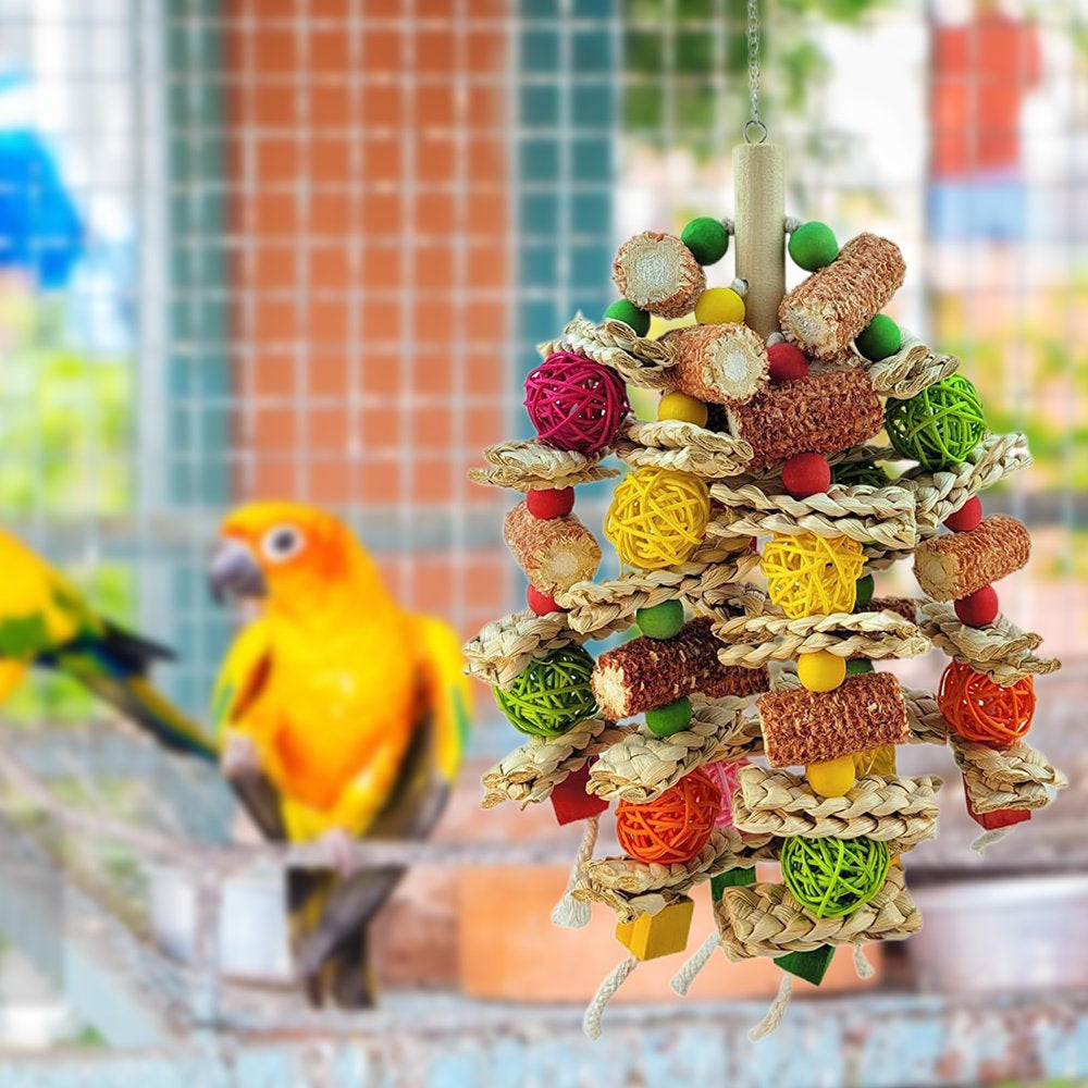 Parrot Toy Colorful Accessories Natural Wooden Puzzle Toy Bird Cage Chewing Toy for Cockatiels Macaw Animals & Pet Supplies > Pet Supplies > Bird Supplies > Bird Cage Accessories duixinghas   