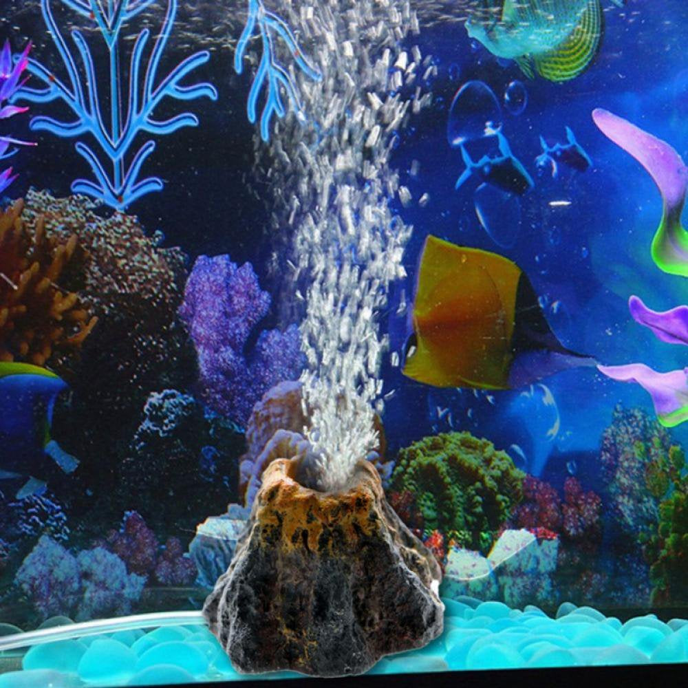 Aquarium Volcano Air Bubble Pump Fish Tank Decor Water Stone Bubbler Ornament
