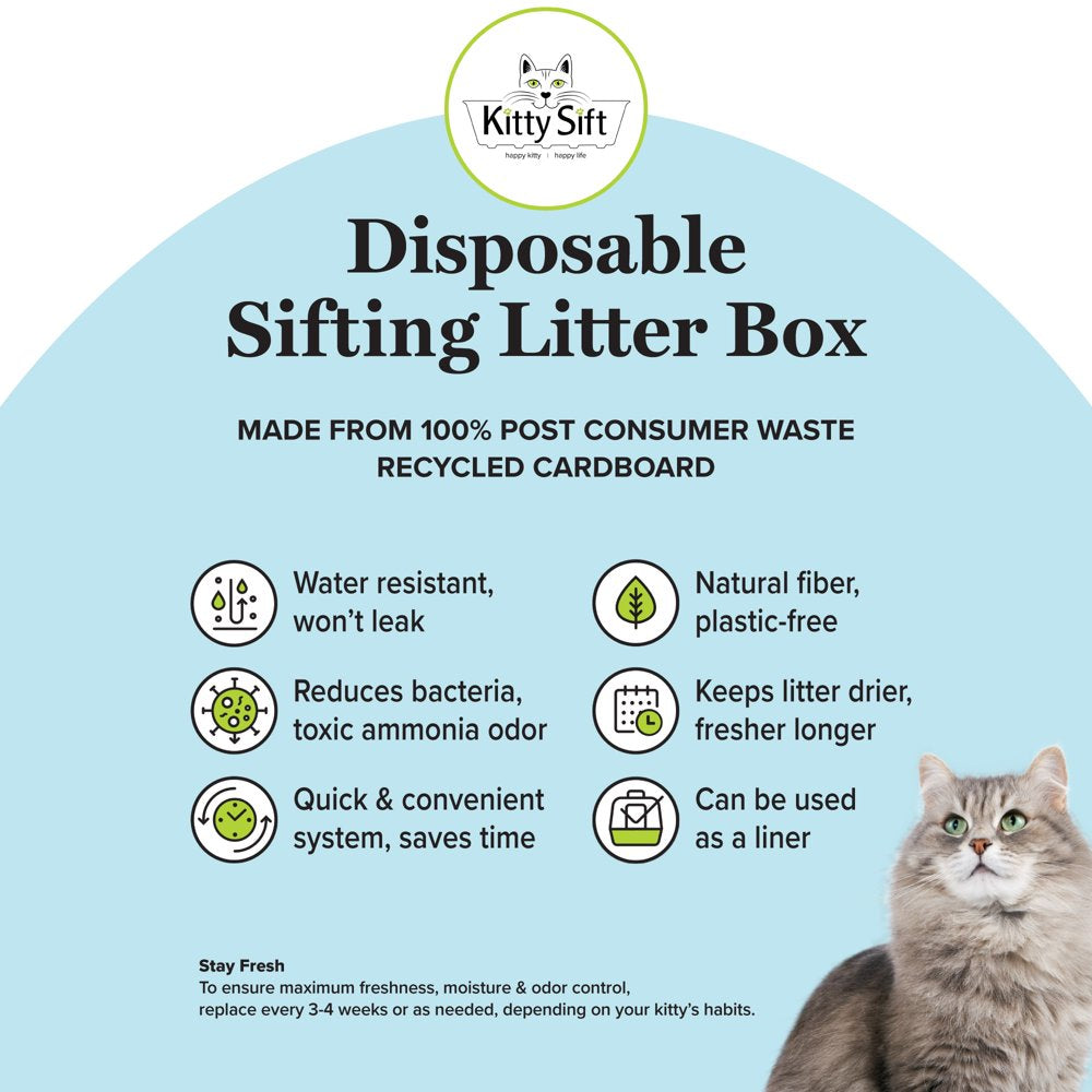 Kitty Sift Eco-Friendly Disposable Sifting Litter Box Kit Large (1 Litter Box, 5 Sifting Liners) Animals & Pet Supplies > Pet Supplies > Cat Supplies > Cat Litter Box Liners Kitty Sift   