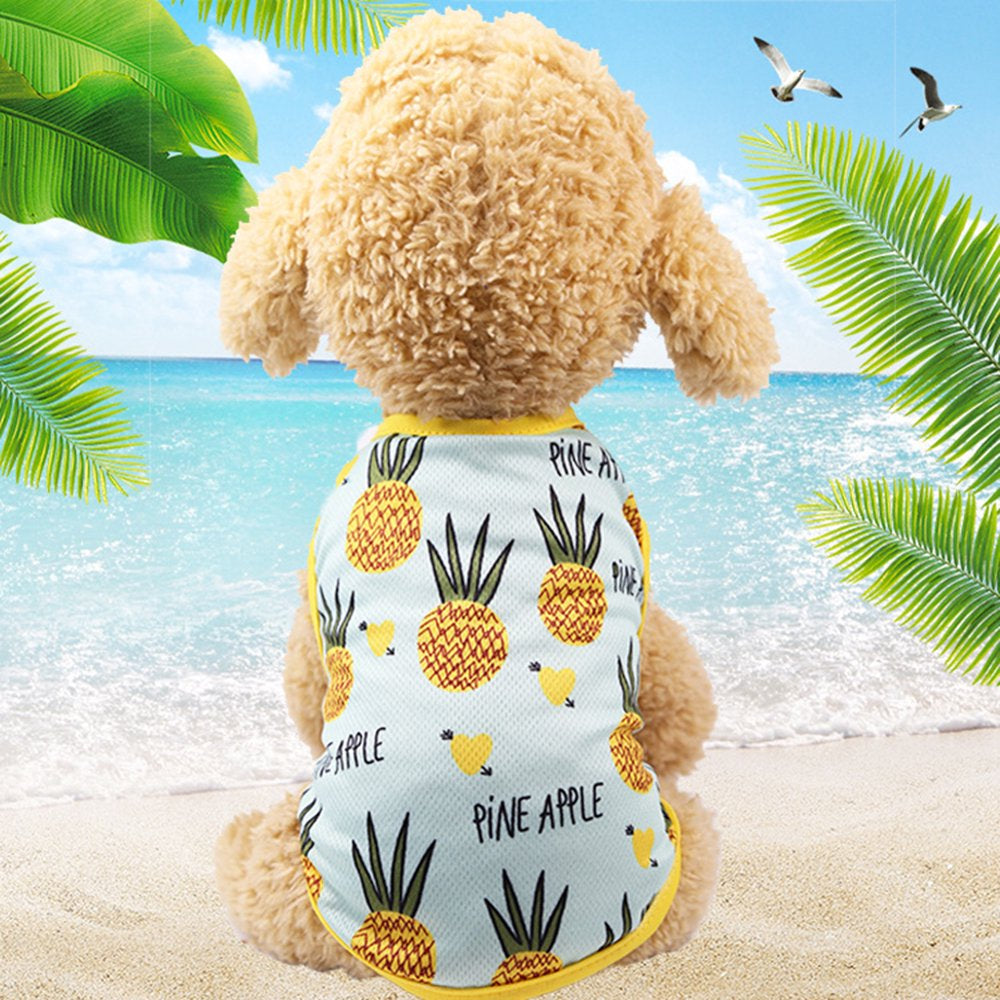 Shulemin Pineapple Pet Dog Cat Dress/Vest Summer Costume Apparel Couple Outfit,Xs Pet Vest