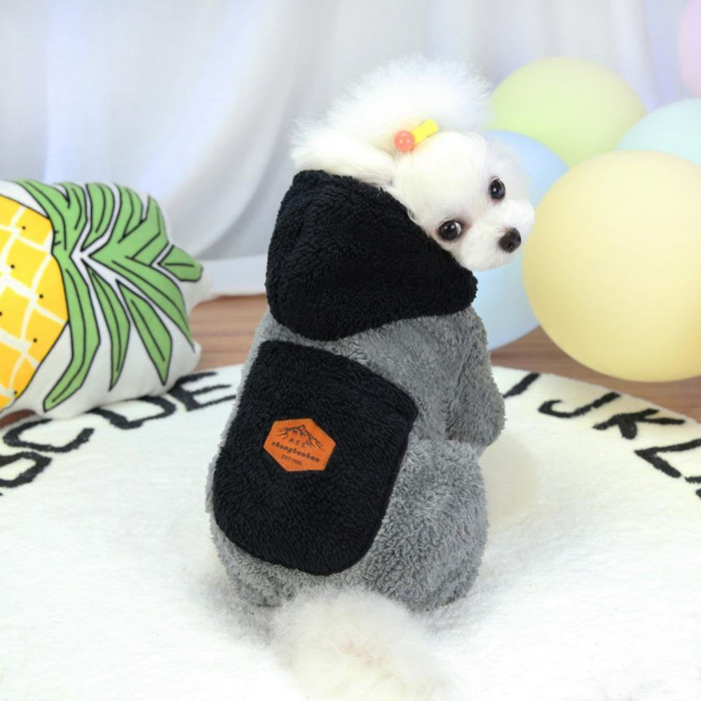 Dog Plush Sweater Hoodies for Winter Thicken Puppy Coat Imitation Fur Warm Dog Apparel Dog Clothes with Pocket for Tiny Small Medium Dogs Animals & Pet Supplies > Pet Supplies > Dog Supplies > Dog Apparel 777447070   