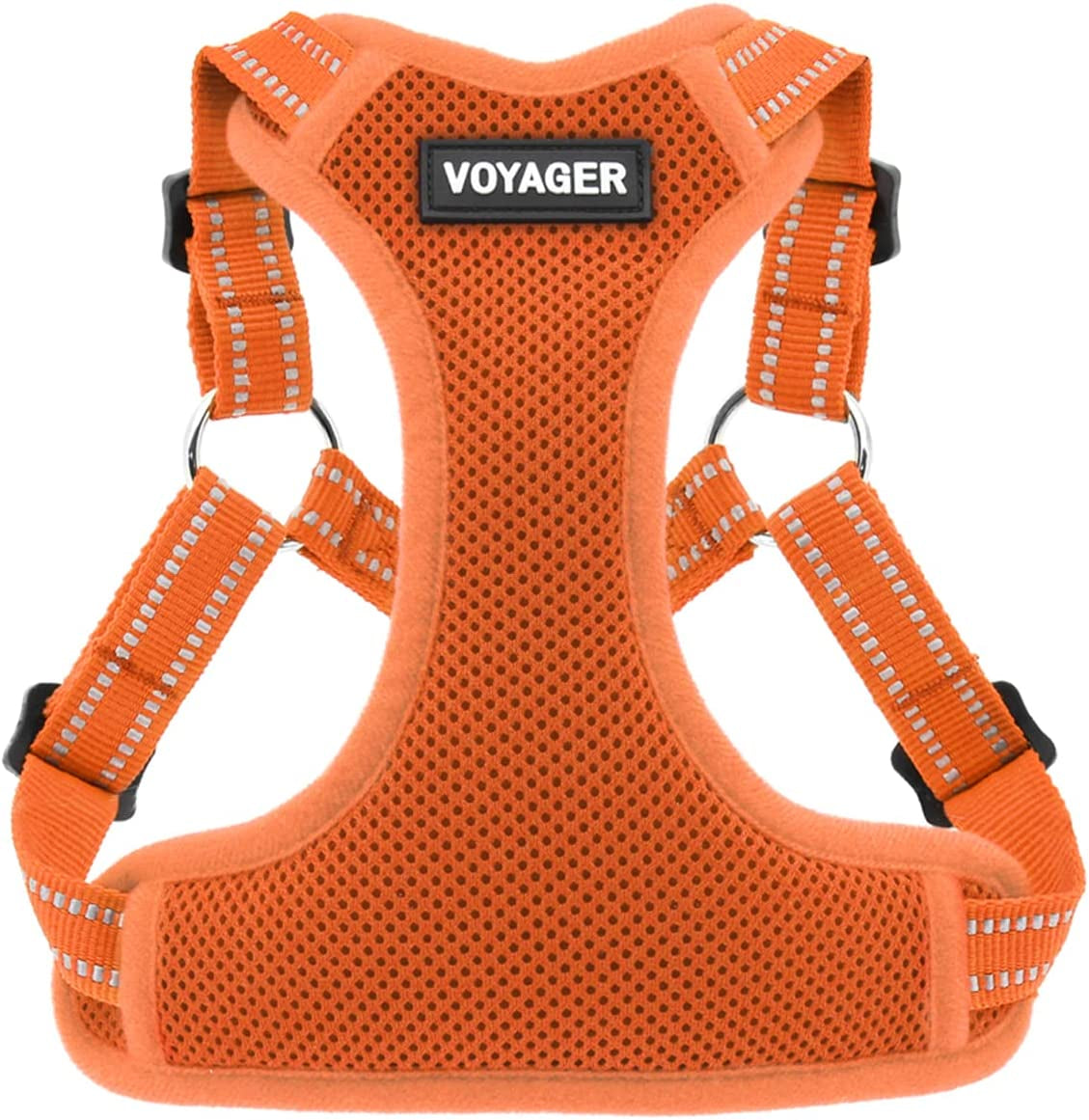 Best Pet Supplies Voyager Adjustable Dog Harness with Reflective Stripes for Walking, Jogging, Heavy-Duty Full Body No Pull Vest with Leash D-Ring, Breathable All-Weather - Harness (Red), M Animals & Pet Supplies > Pet Supplies > Dog Supplies > Dog Apparel Best Pet Supplies, Inc. Orange (Matching Trim) S (Chest: 15 - 18") 