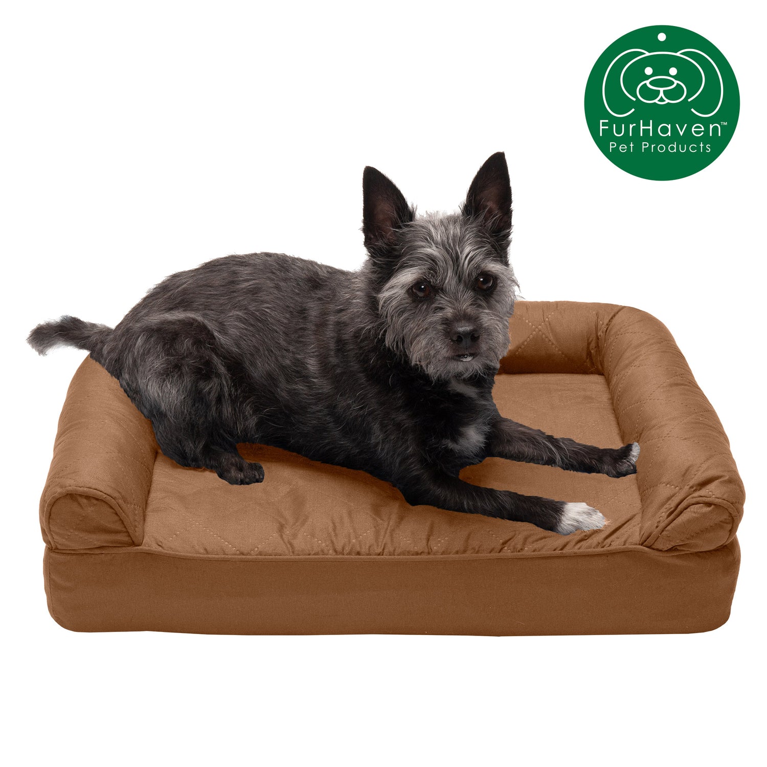 Furhaven Pet Products , Full Support Orthopedic Quilted Sofa-Style Couch Bed for Dogs & Cats, Toasted Brown, Medium Animals & Pet Supplies > Pet Supplies > Cat Supplies > Cat Beds FurHaven Pet Full Support Orthopedic Foam S Toasted Brown