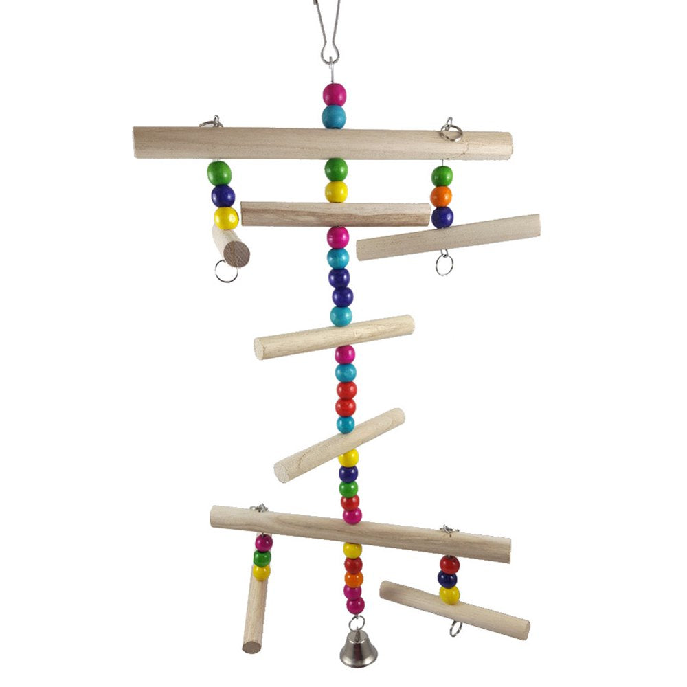 Meidiya Colorful Popsicle Sticks & Beads Pet Bird Toy,Durable Parrot Perch Stand Bird Swing Toy,Bird Cage Chewing Toy Fit for Cockatiels, Conures, Macaws, Lovebirds, Finches Animals & Pet Supplies > Pet Supplies > Bird Supplies > Bird Toys Meidiya   