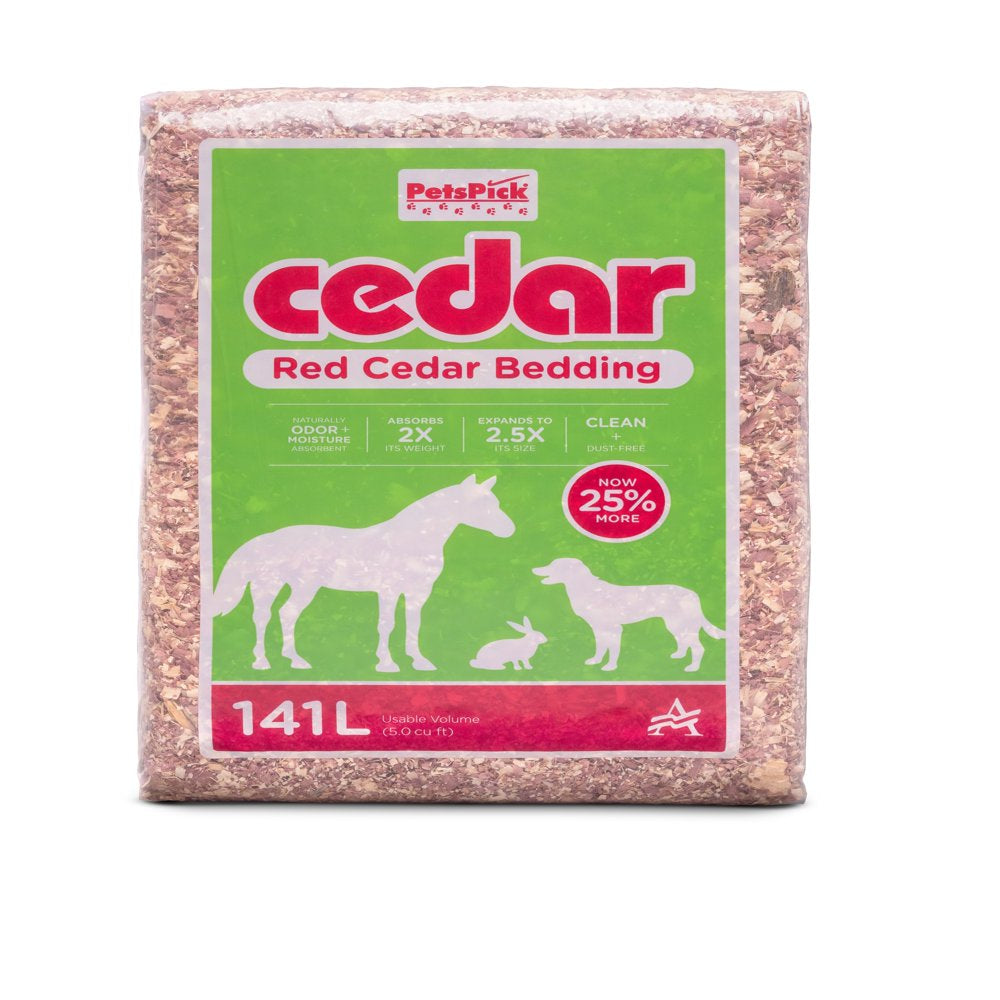 Pets Pick Red Cedar Fresh Bedding for Small Animals, Livestock, Dogs, 2 CF Expands to 5 CF