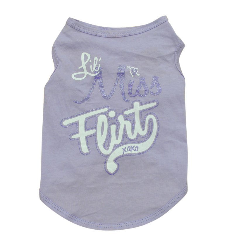 Pet Puppy Summer Vest Small Dog Cat Dogs Clothing Cotton T Shirt Apparel Clothes Dog Shirt Dog Supplies Animals & Pet Supplies > Pet Supplies > Cat Supplies > Cat Apparel Xinhuaya M Light purple 