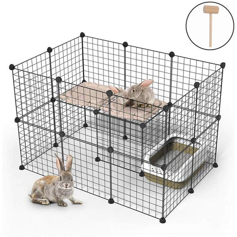 Goodworld Pet Playpen, Small Animal Cage Indoor Portable Metal Wire Yard Fence for Small Animals, Guinea Pigs, Rabbits Kennel Crate Fence Tent Black, 24 Animals & Pet Supplies > Pet Supplies > Dog Supplies > Dog Kennels & Runs FF65436366   