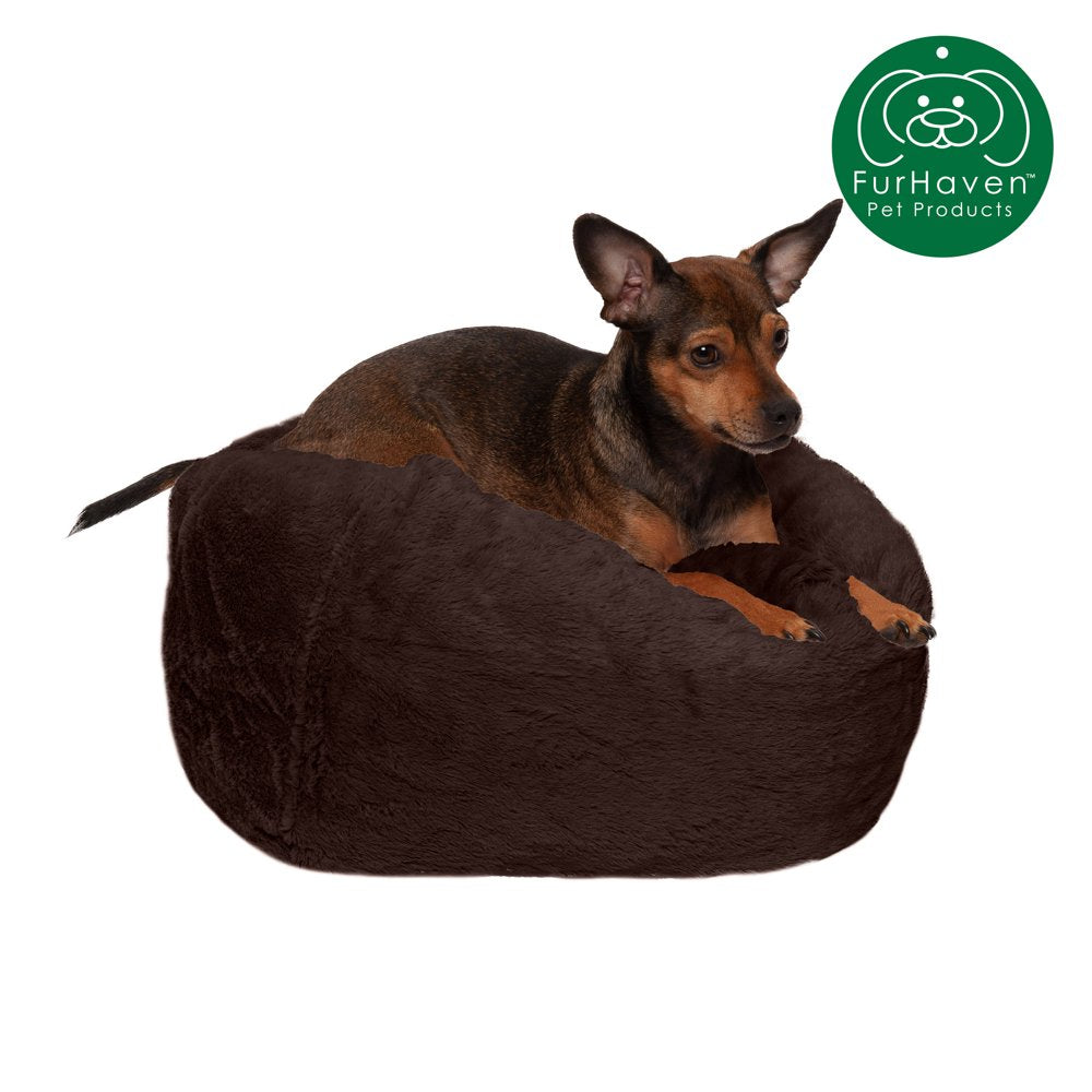 Furhaven Pet Products round Plush Ball Pet Bed for Dogs & Cats, Espresso, Extra Large Animals & Pet Supplies > Pet Supplies > Cat Supplies > Cat Beds FurHaven Pet S Espresso 