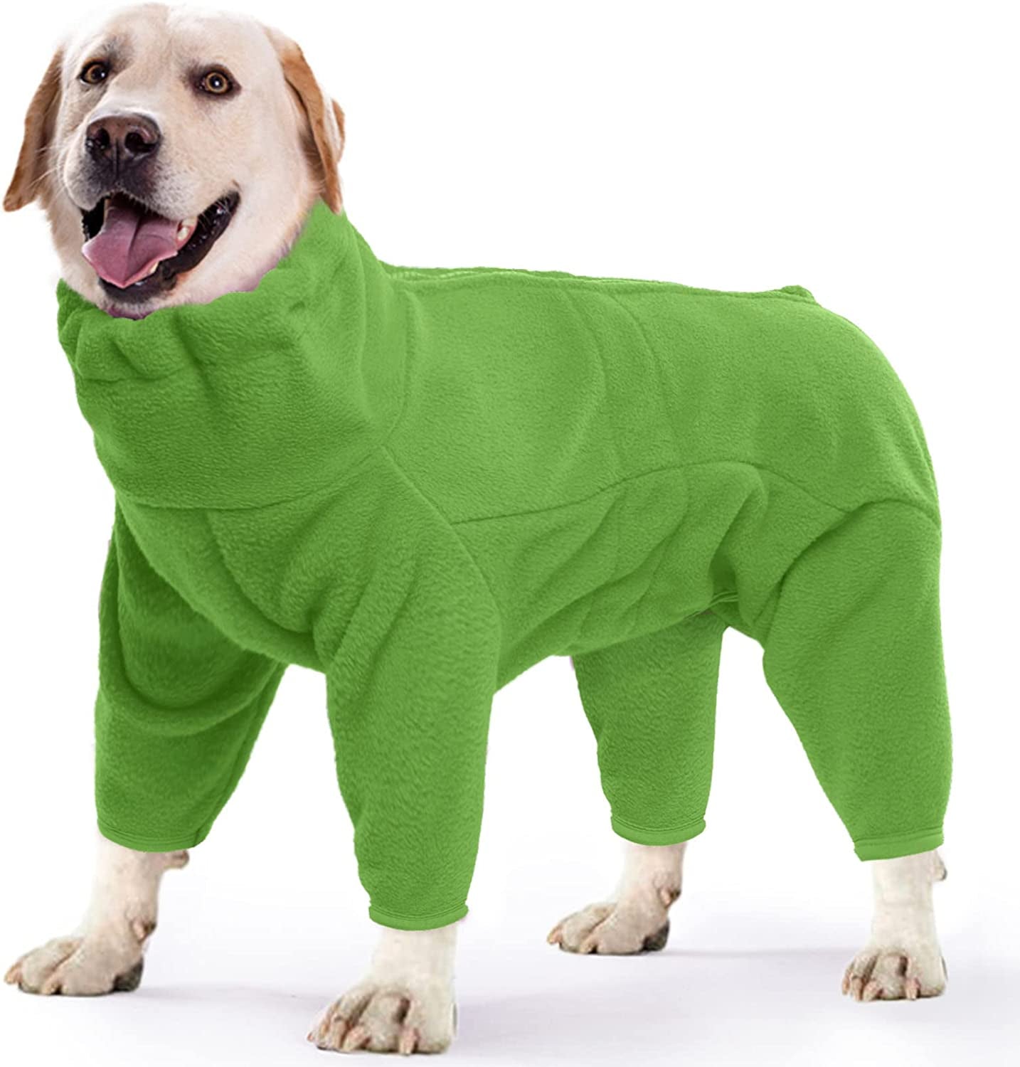 ROZKITCH Dog Winter Coat Soft Fleece Pullover Pajamas, Pet Windproof Warm Cold Weather Jacket Vest Cozy Onesie Jumpsuit Apparel Outfit Clothes for Small, Medium, Large Dogs Walking Hiking Travel Sleep Animals & Pet Supplies > Pet Supplies > Dog Supplies > Dog Apparel ROZKITCH Light Green Large 