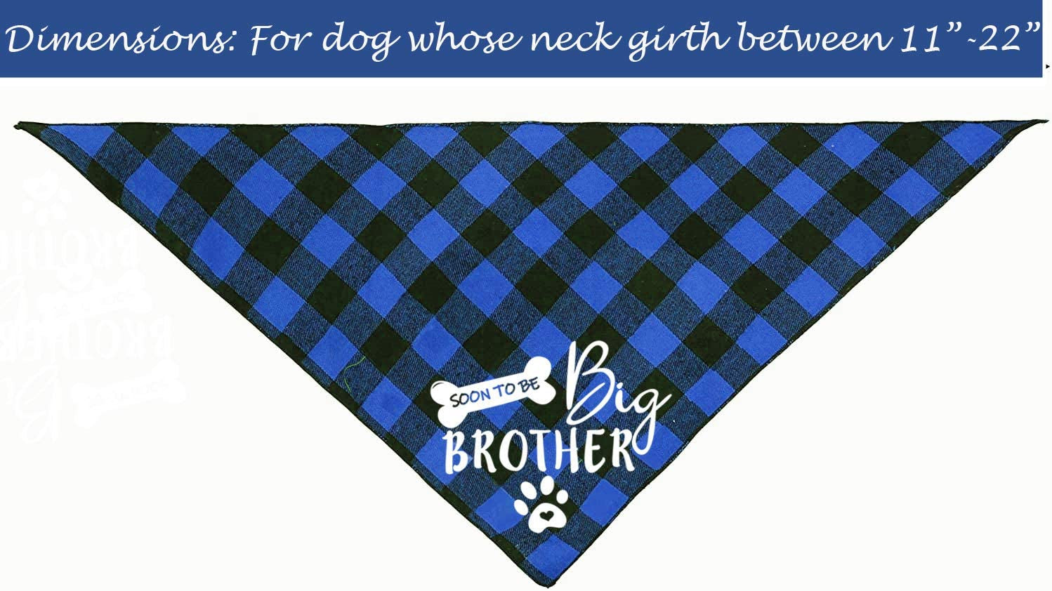 Big Brother Dog Bandana, Reversible Plaid Triangle Bibs Pet Scarf Animals & Pet Supplies > Pet Supplies > Dog Supplies > Dog Apparel Pawskido   