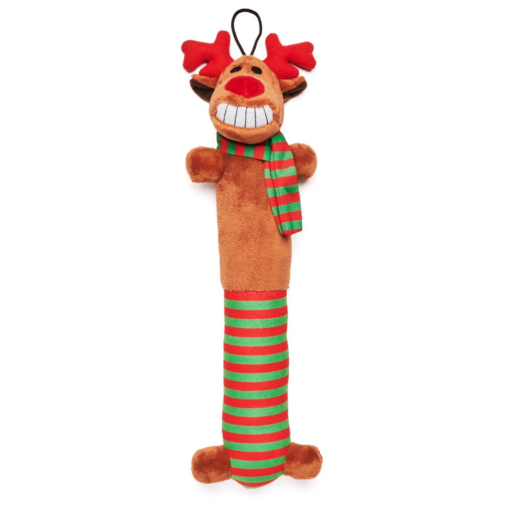 Multipet Holiday Plush Loofa Dog Toy 3 Pack Bundle