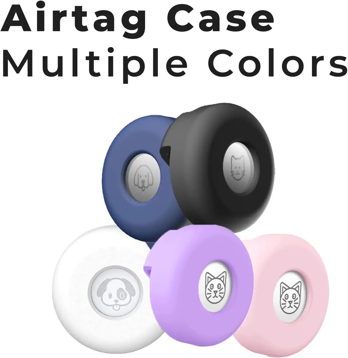 Airtag Dog Collar Holder (2-Pack) Easy to Clean Silicone, Anti-Lost GPS Air Tag Case, Compatible with Dog Cat Collars, Backpacks and Purses, Shock Proof, Silicone Protective Case (Purple/Pink)