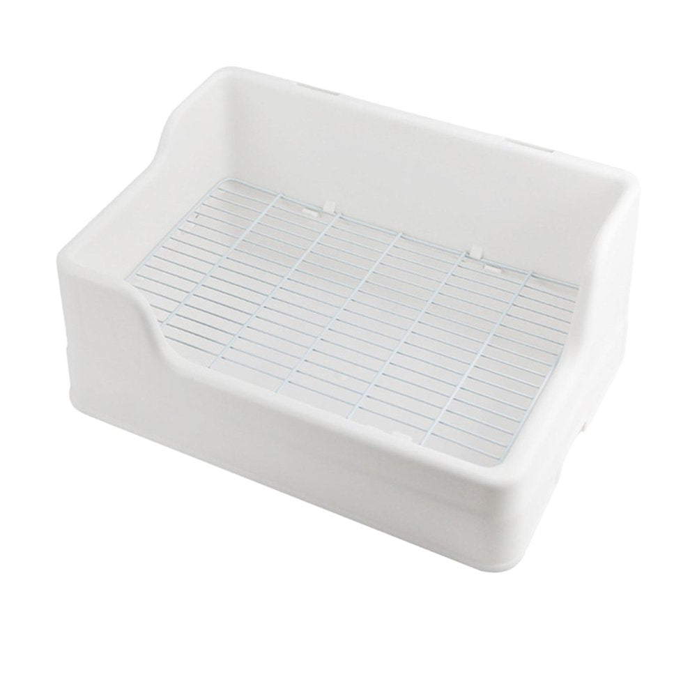 Rabbit Litter Box, Potty Trainer Tray Easy to Clean Indoor Bedding Cage Stable Durable Pet Toilet for Cat Small Animal Bunny Puppy Rat , White Animals & Pet Supplies > Pet Supplies > Small Animal Supplies > Small Animal Bedding DYNWAVE   