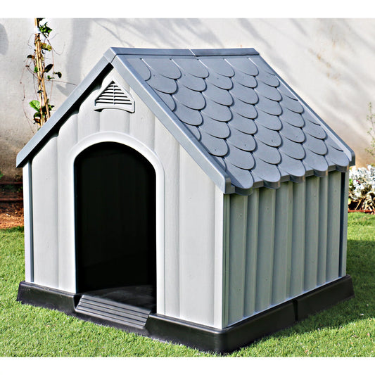 Ram Quality Products Outdoor Pet House Large Waterproof Dog Kennel Shelter, Gray Animals & Pet Supplies > Pet Supplies > Dog Supplies > Dog Houses Ram Quality Products   