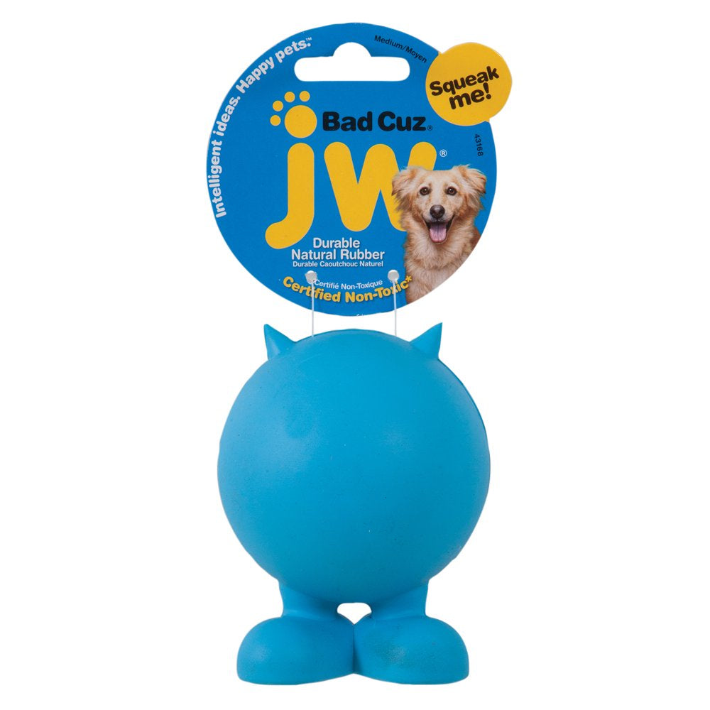 JW Pet Bad Cuz Ball Squeaky Rubber Dog Toy, Medium Animals & Pet Supplies > Pet Supplies > Dog Supplies > Dog Toys Doskocil Manufacturing Co Inc   