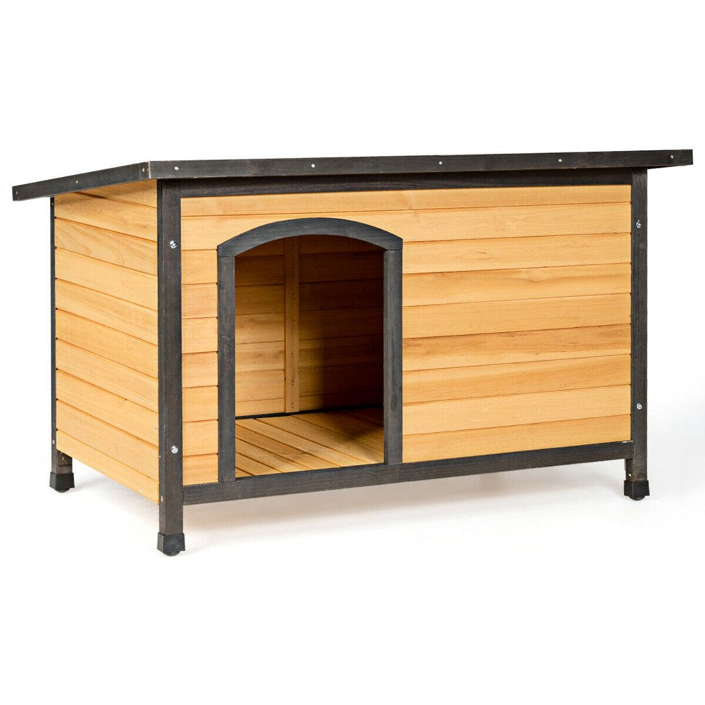Gymax Extreme Weather-Resistant Log Cabin Wooden Dog House, Large Animals & Pet Supplies > Pet Supplies > Dog Supplies > Dog Houses Gymax L  