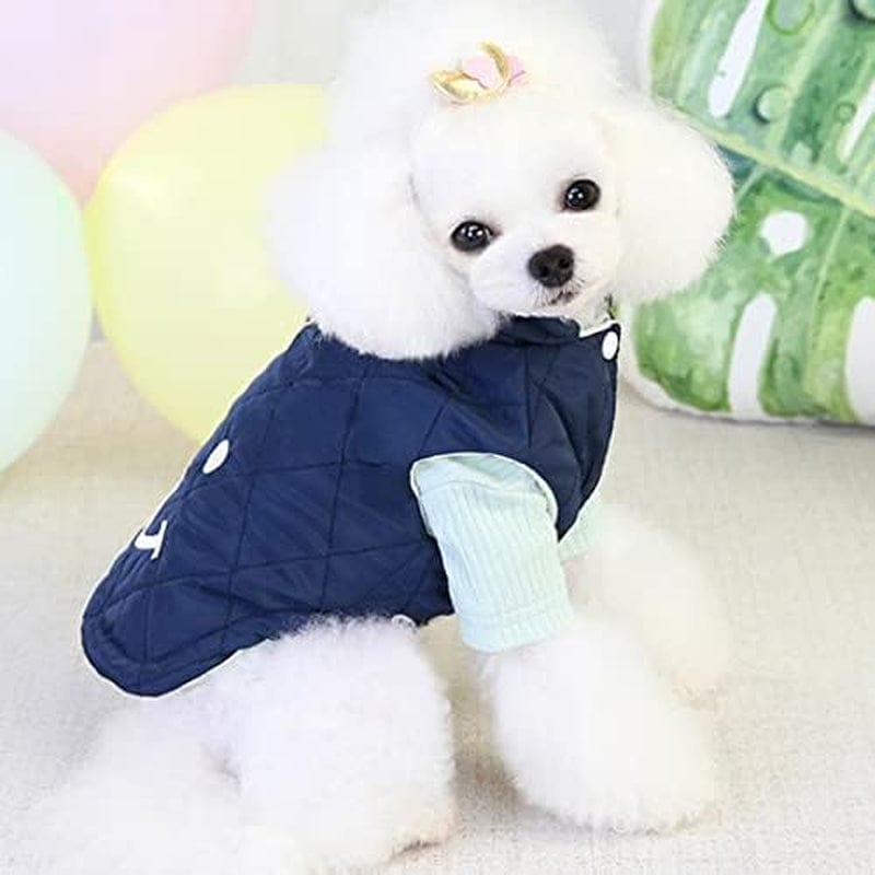 BADALO Dog Winter Clothes Pets Outfits Warm Clothes for Small Dogs Costumes Coat Pet Jacket/Blue/S Code Animals & Pet Supplies > Pet Supplies > Dog Supplies > Dog Apparel BADALO   