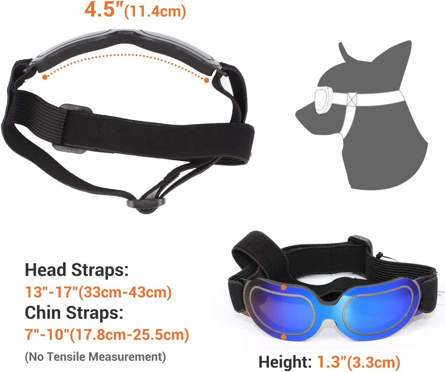 ENJOYING Dog Goggles Small Dog Sunglasses UV Protection Big Cat Glasses Fog/Windproof Outdoor Doggy Eye Protective with Adjustable Band for Small Dogs, Blue Animals & Pet Supplies > Pet Supplies > Dog Supplies > Dog Apparel Enjoying   