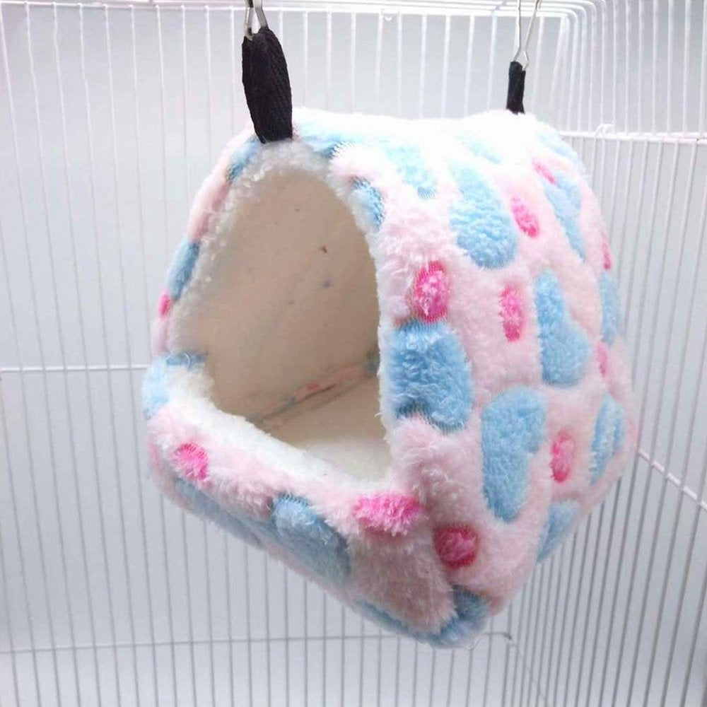 Hammock Nest for Ferret Rabbit Guinea Pig Rat Hamster Mice Winter Warm Bed Toy House for Small Animals Bed Hamster Accessories(Pink, L) Animals & Pet Supplies > Pet Supplies > Small Animal Supplies > Small Animal Bedding Sarzi   