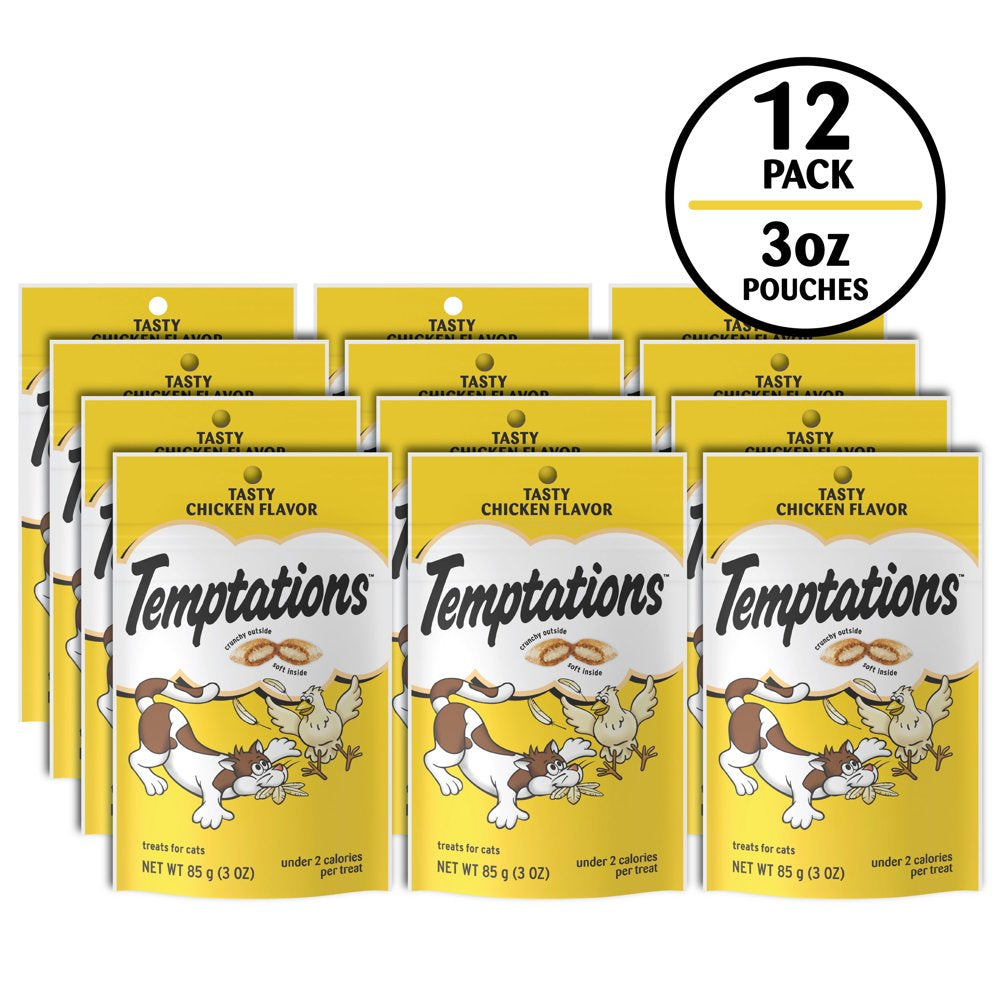 TEMPTATIONS Classic Crunchy and Soft Cat Treats Tasty Chicken Flavor, 3 Oz. Pouch Animals & Pet Supplies > Pet Supplies > Cat Supplies > Cat Treats Mars Petcare   