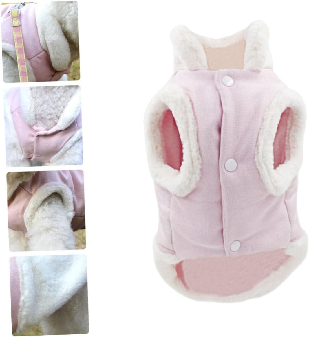 Balacoo 2 Pcs Pet Plush Vest Outdoor Apparel Warm Jacket Outdoor Jacket Dog Winter Clothes Dog Winter Custome Puppy Winter Vest Dog Chest Coat Pet Vest Harness Dog Chest Clothes Pet Pink Animals & Pet Supplies > Pet Supplies > Dog Supplies > Dog Apparel Balacoo   
