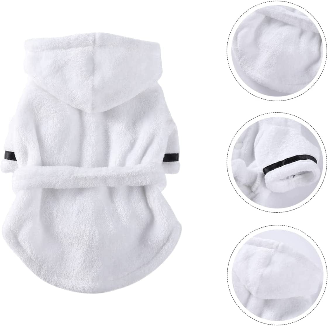 Balacoo 2Pcs Hood with Comfortable Supple Dog Pajama Quick Polyester Soft Belt Bathrobe Towel Robe Gown Fast for L Dogs Drying Robes Super Waist Cat Small Pet Bath Cats after Pajamas