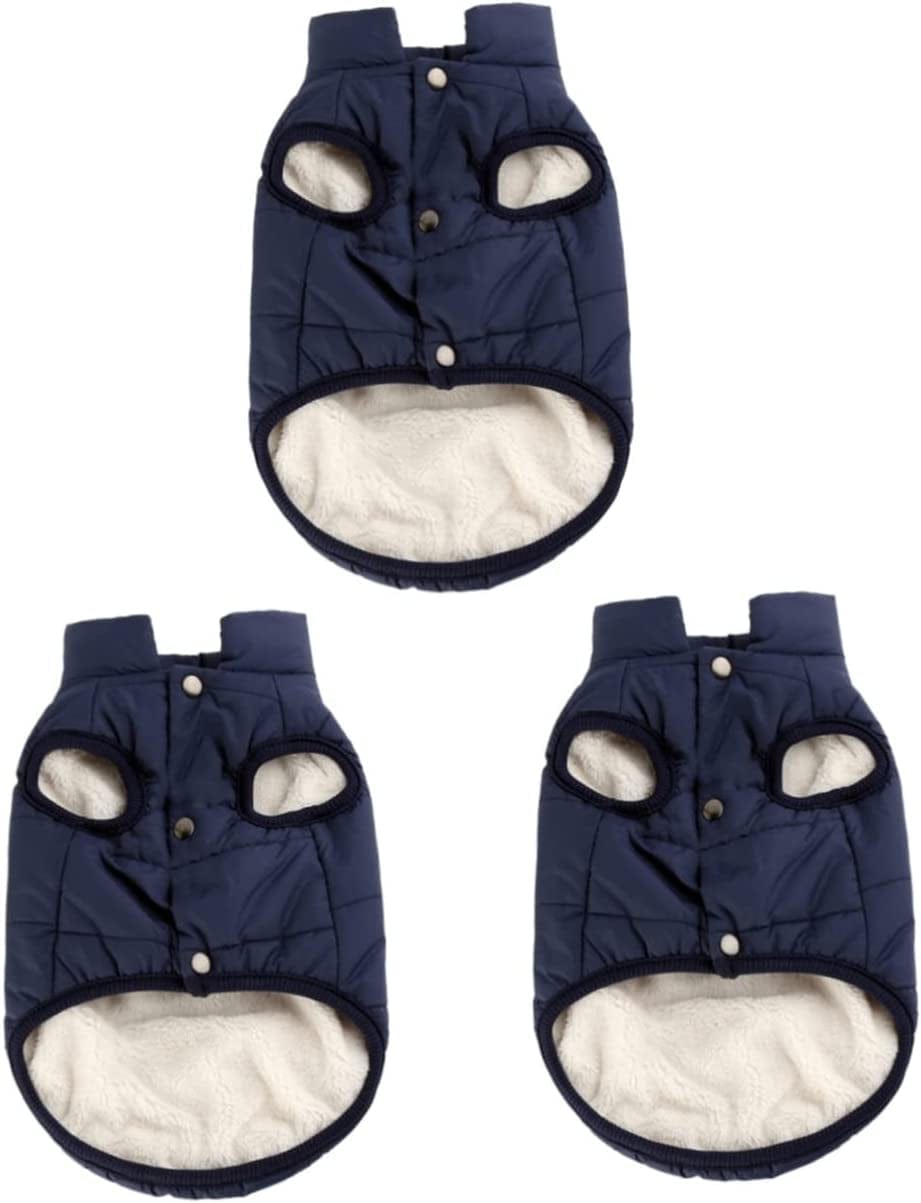 Balacoo Coats Puppy Clothes Mcbling Clothes Puppy Winter Clothes Coat Dog Winter Coat Dog Clothes Cotton Coat Dog'S Clothes Clothing Dog Clothes Winter Cotton-Padded Jacket Navy Pet Animals & Pet Supplies > Pet Supplies > Dog Supplies > Dog Apparel Balacoo Navyx3pcs XSx3pcs 