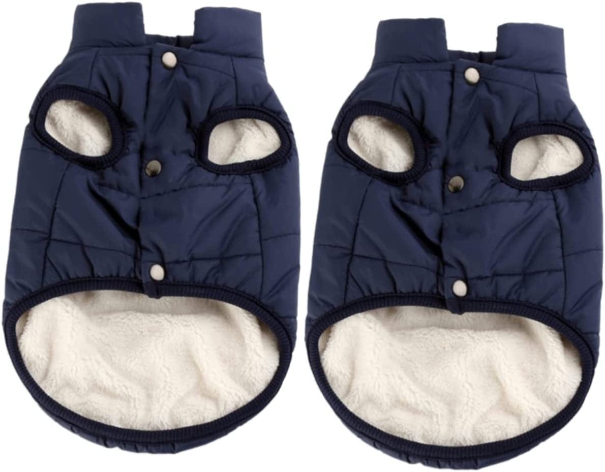 Balacoo Coats Puppy Clothes Mcbling Clothes Puppy Winter Clothes Coat Dog Winter Coat Dog Clothes Cotton Coat Dog'S Clothes Clothing Dog Clothes Winter Cotton-Padded Jacket Navy Pet Animals & Pet Supplies > Pet Supplies > Dog Supplies > Dog Apparel Balacoo Navyx2pcs XSx2pcs 