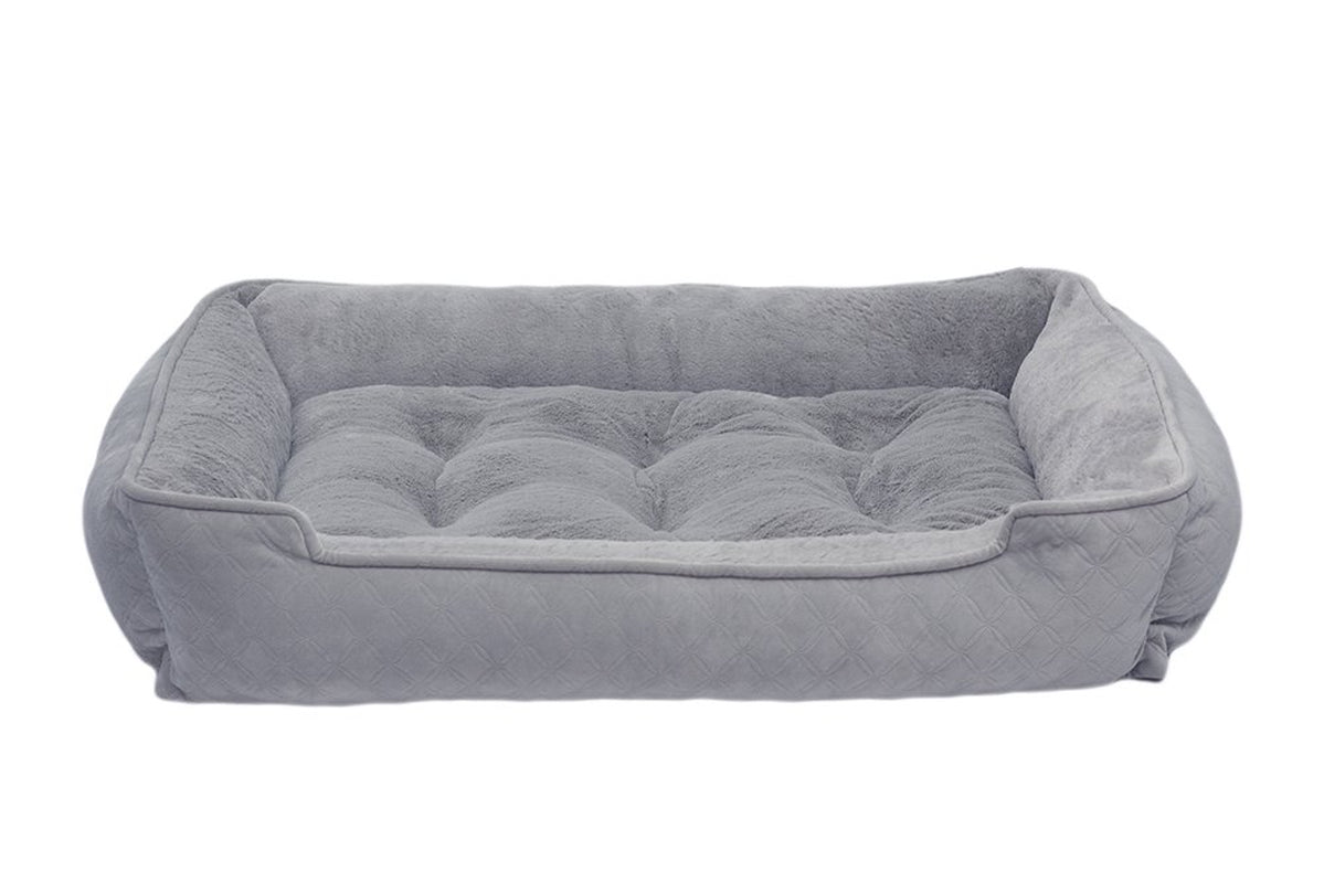 Arlee Lounger and Cuddler Style Pet Bed for Dogs and Cats Animals & Pet Supplies > Pet Supplies > Cat Supplies > Cat Beds Arlee Home Fashions 39 x 30 Cobblestone 