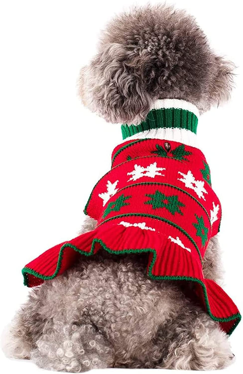 Dog Sweater, Dog Dresses for Small Dogs Turtleneck Polka Cat Sweaters Knitwear Fall Winter Coat Warm Cute Dog Clothes Sweatshirt Girl Boy Pet Sweater for Small Dog Cat Puppy Animals & Pet Supplies > Pet Supplies > Dog Supplies > Dog Apparel Bwealth Red Large 