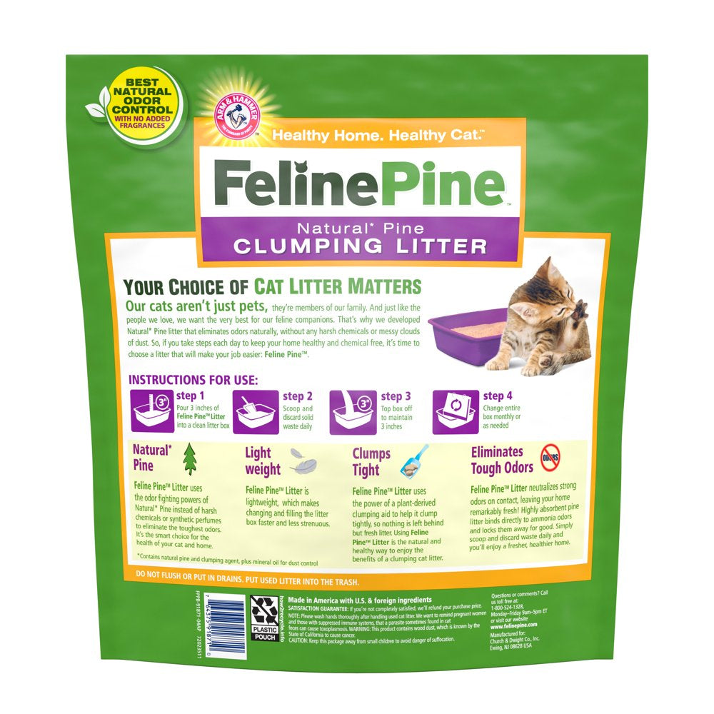 Feline Pine Cat Litter, Natural Pine Clumping Litter, 8Lb Animals & Pet Supplies > Pet Supplies > Cat Supplies > Cat Litter Church & Dwight Co., Inc.   